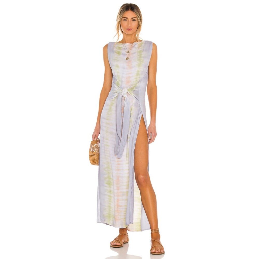 NWT Jen's Pirate Booty Dress Rio Walk of Fame Kaftan Tie Dye Blue Agave Women XS